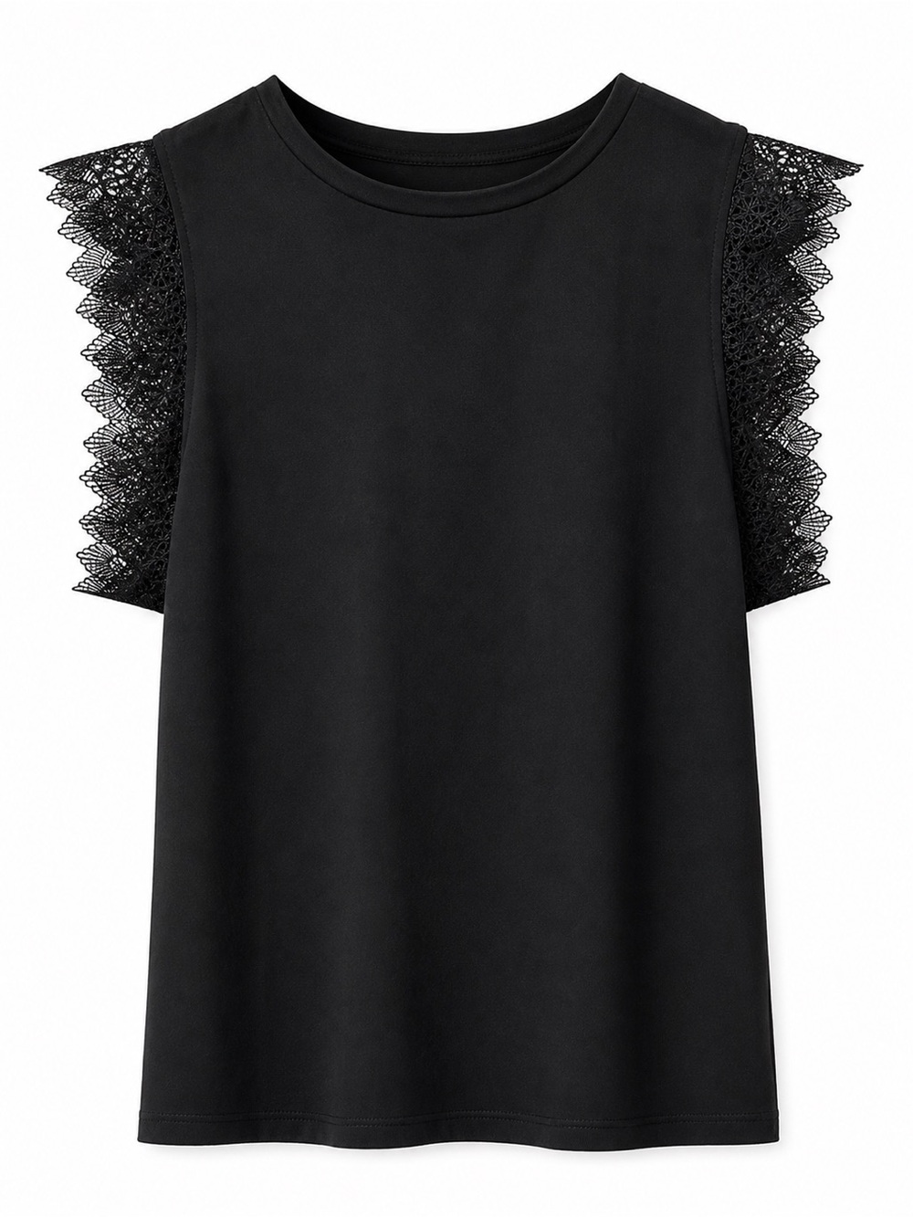 Women's Black Lace Sleeve Tank Top